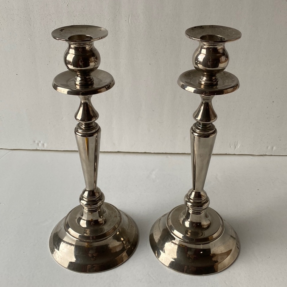Silver tall candlesticks set of 2.
